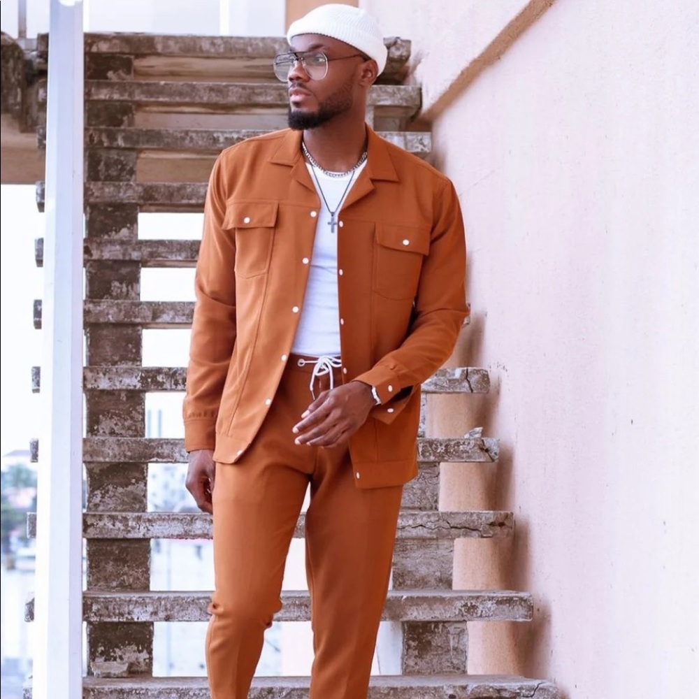Brown long sleeve and pants